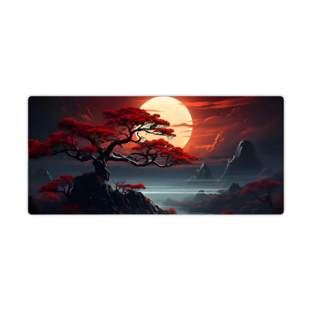tapis de souris manga arbre coucher de soleil V2