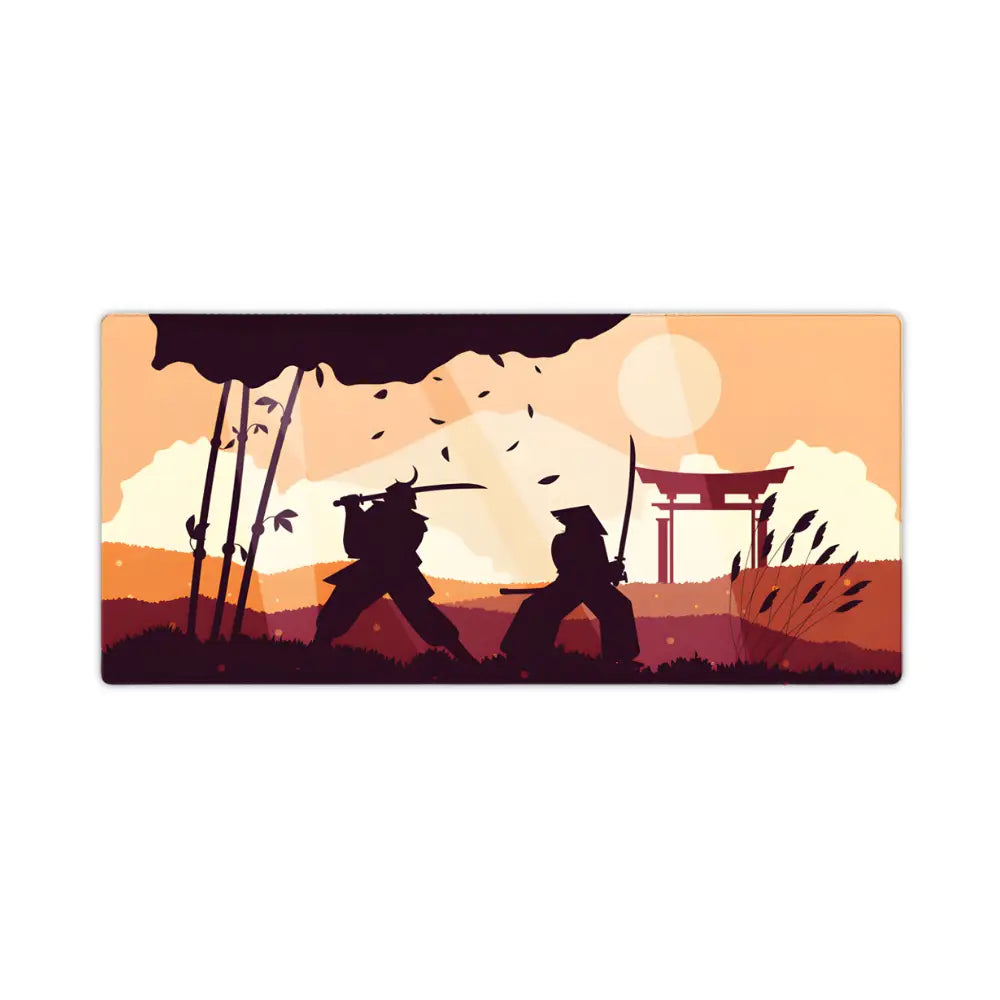 tapis de souris manga duel samourai japon