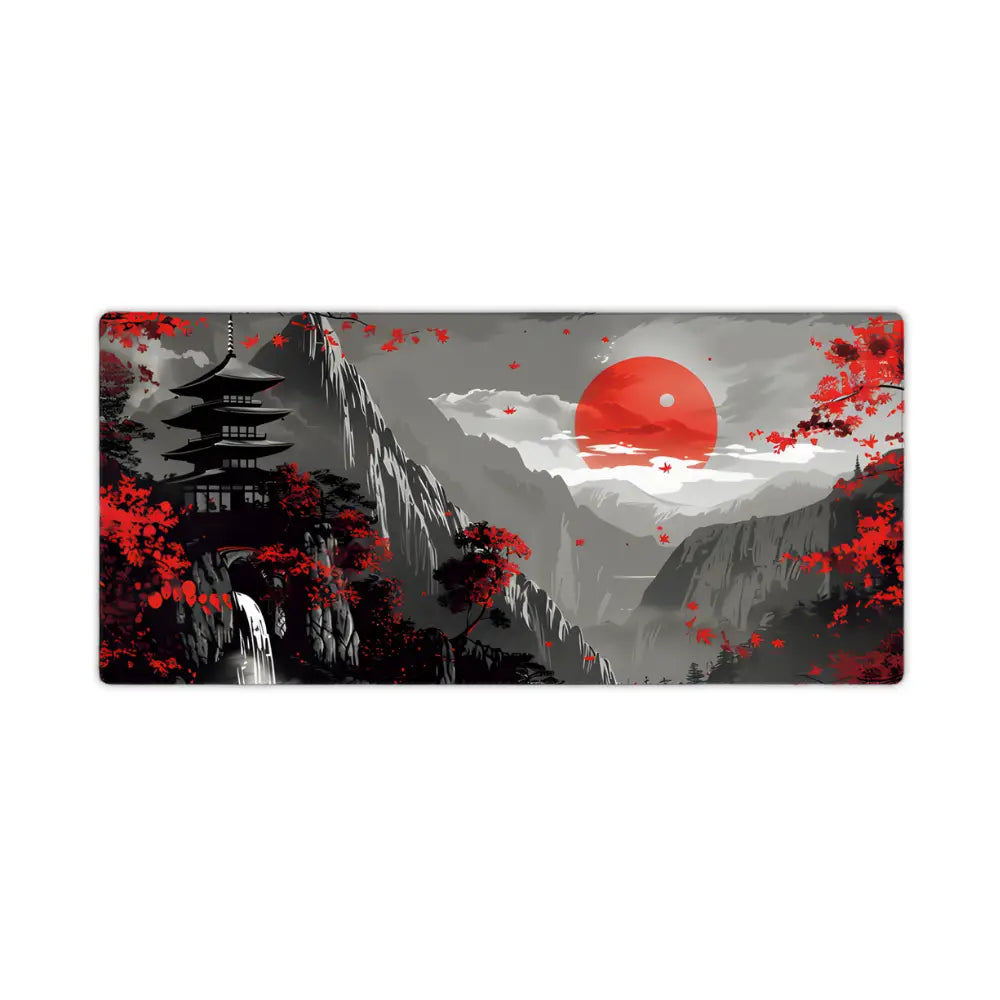 tapis de souris manga lune japon rouge