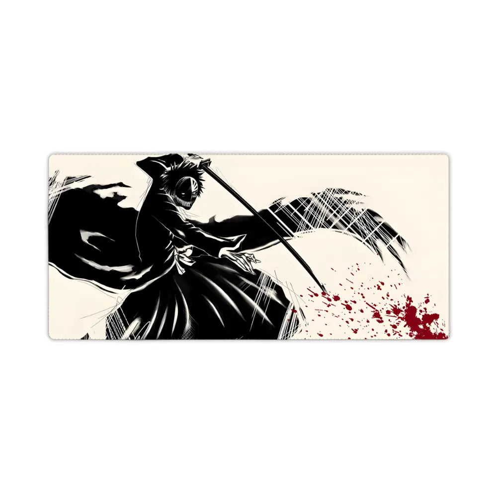 tapis de souris manga samourai japon noir