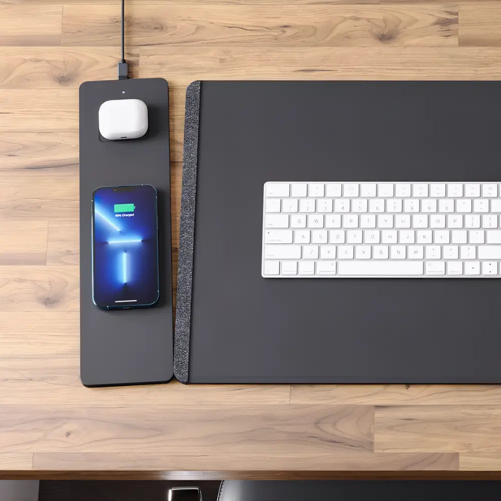 tapis de souris noir recharge sans fil