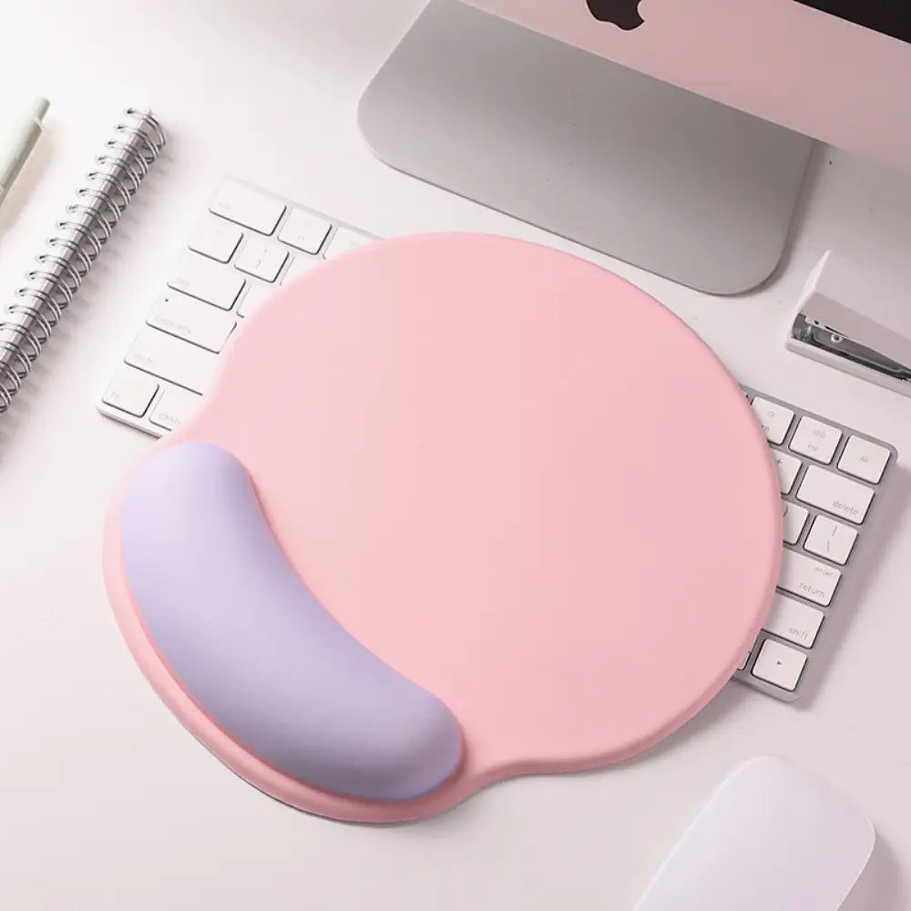 tapis de souris pas cher ergonomique rose et violet