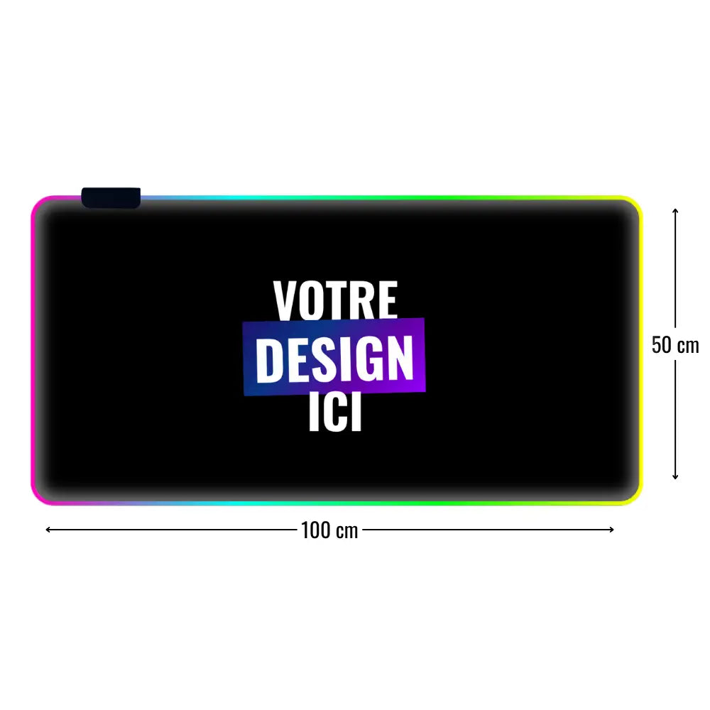 Tapis de souris personnalise rgb 100x50cm