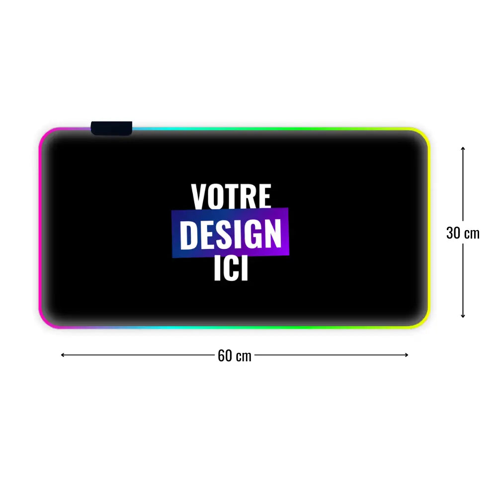 tapis de souris personnalisé rgb 60x30cm