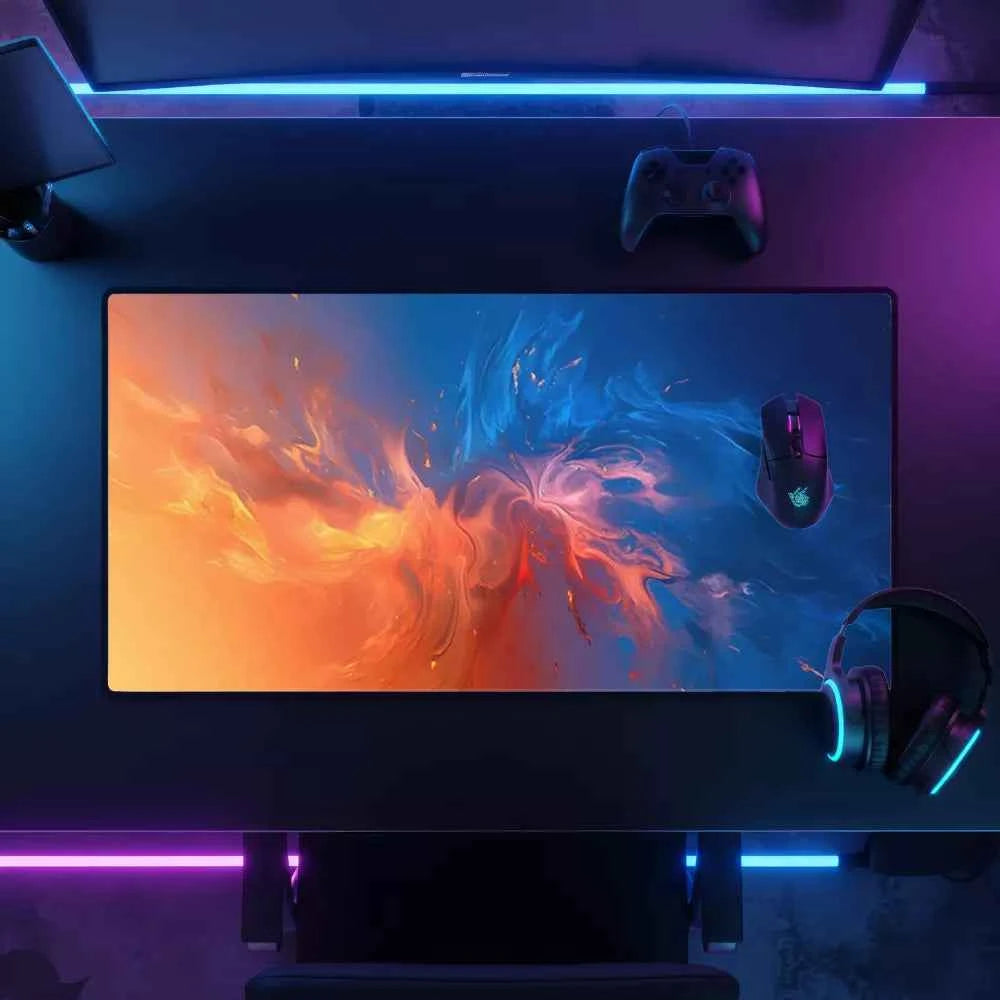 tapis de souris pour gamer feu et eau