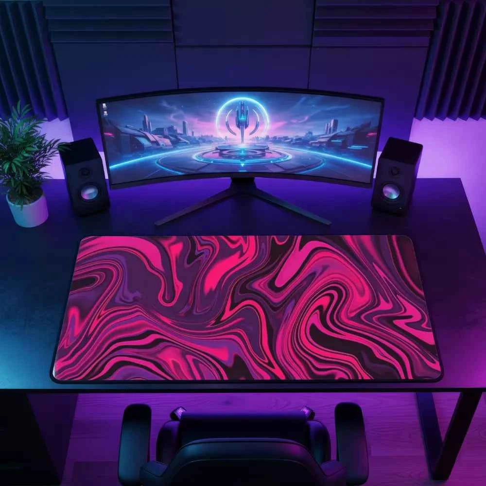 tapis de souris pour gamer rouge et noir