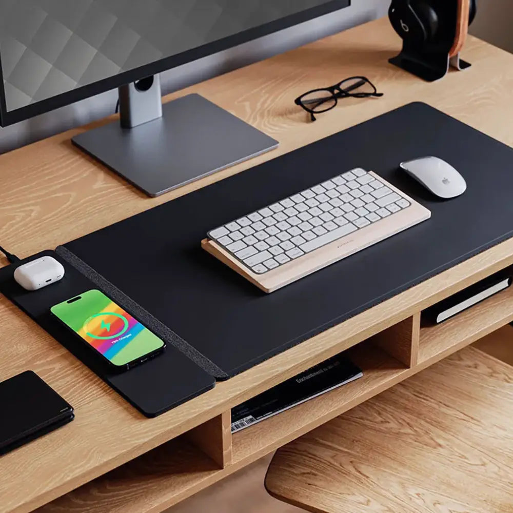 tapis de souris recharge sans fil noir xxl