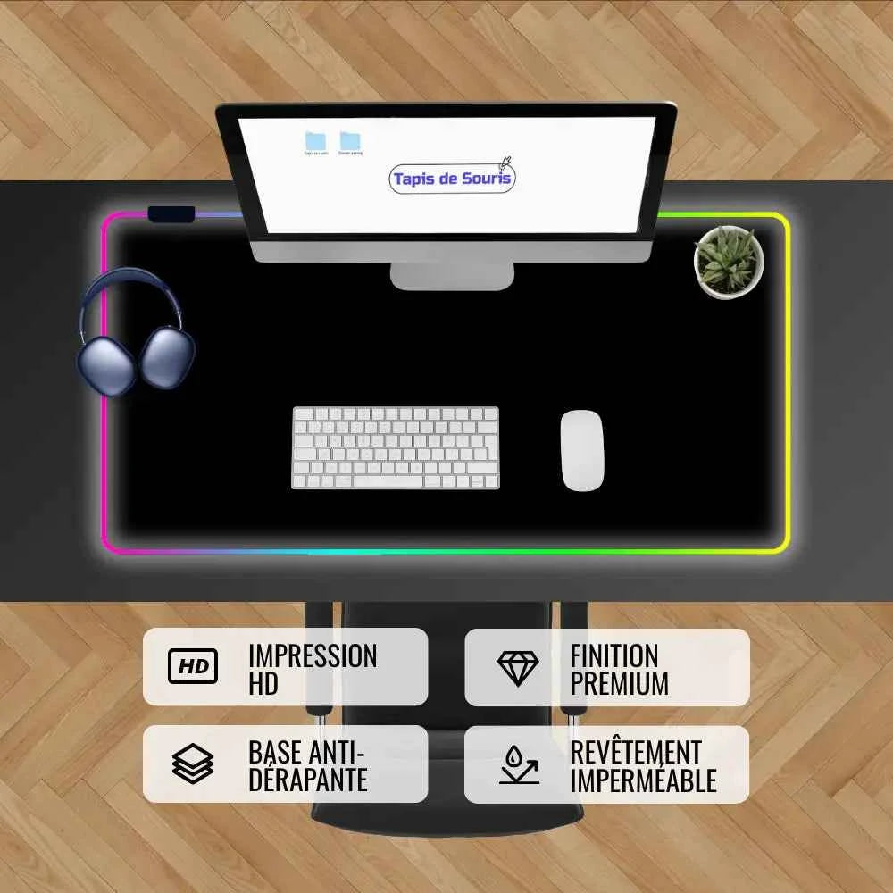 Tapis de souris rgb personnalisable 100x50cm