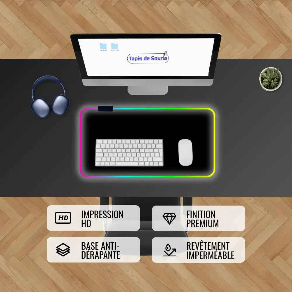 tapis de souris rgb personnalisable 60x30cm