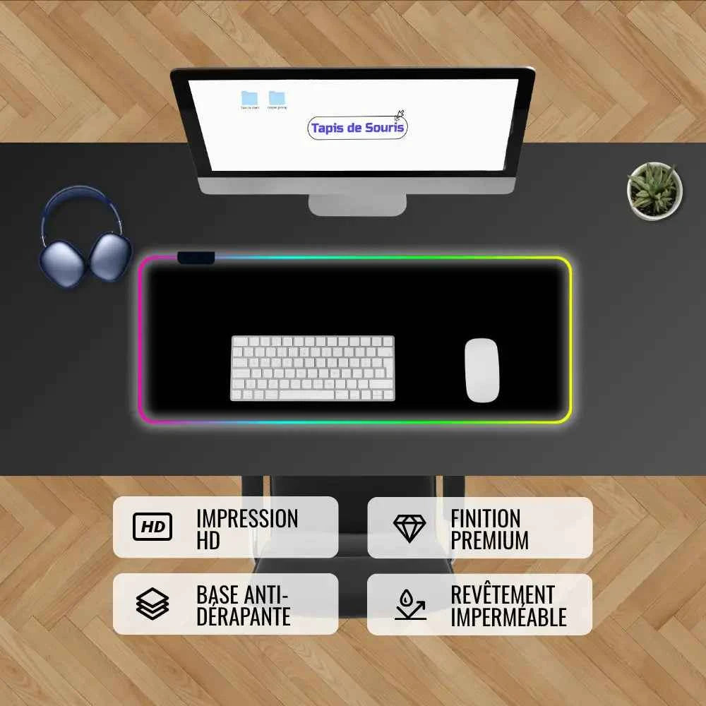 Tapis de souris rgb personnalisable 80x30cm