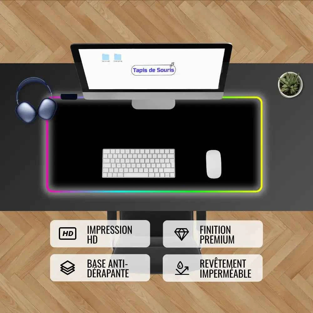 Tapis de souris rgb personnalisable 90x40cm