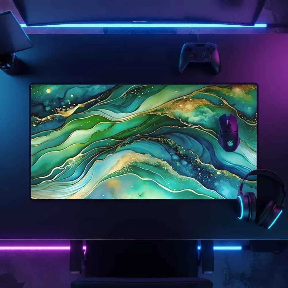 tapis de souris vert galaxie