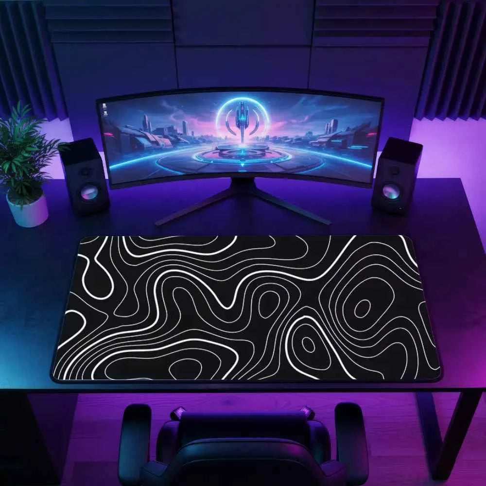 tapis de souris xl topographie noir V2