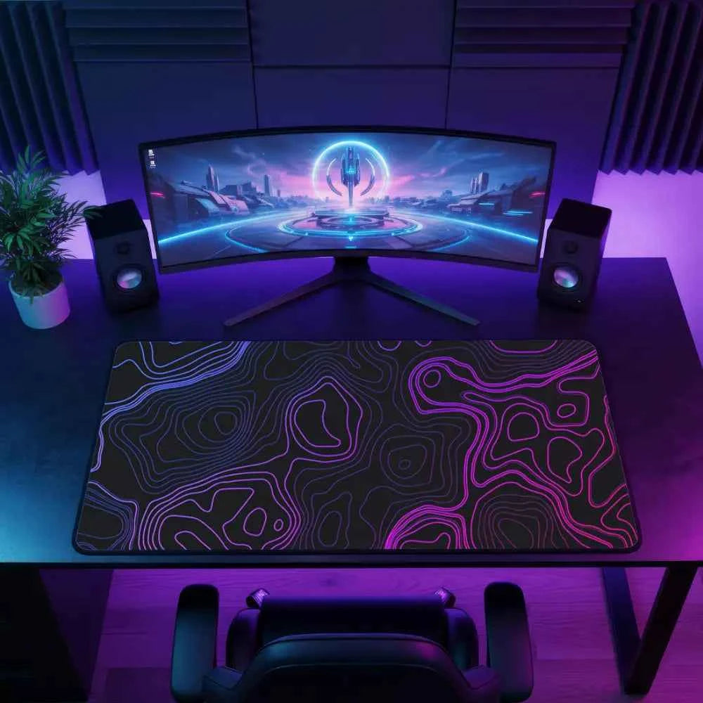 tapis de souris xl topographie violet