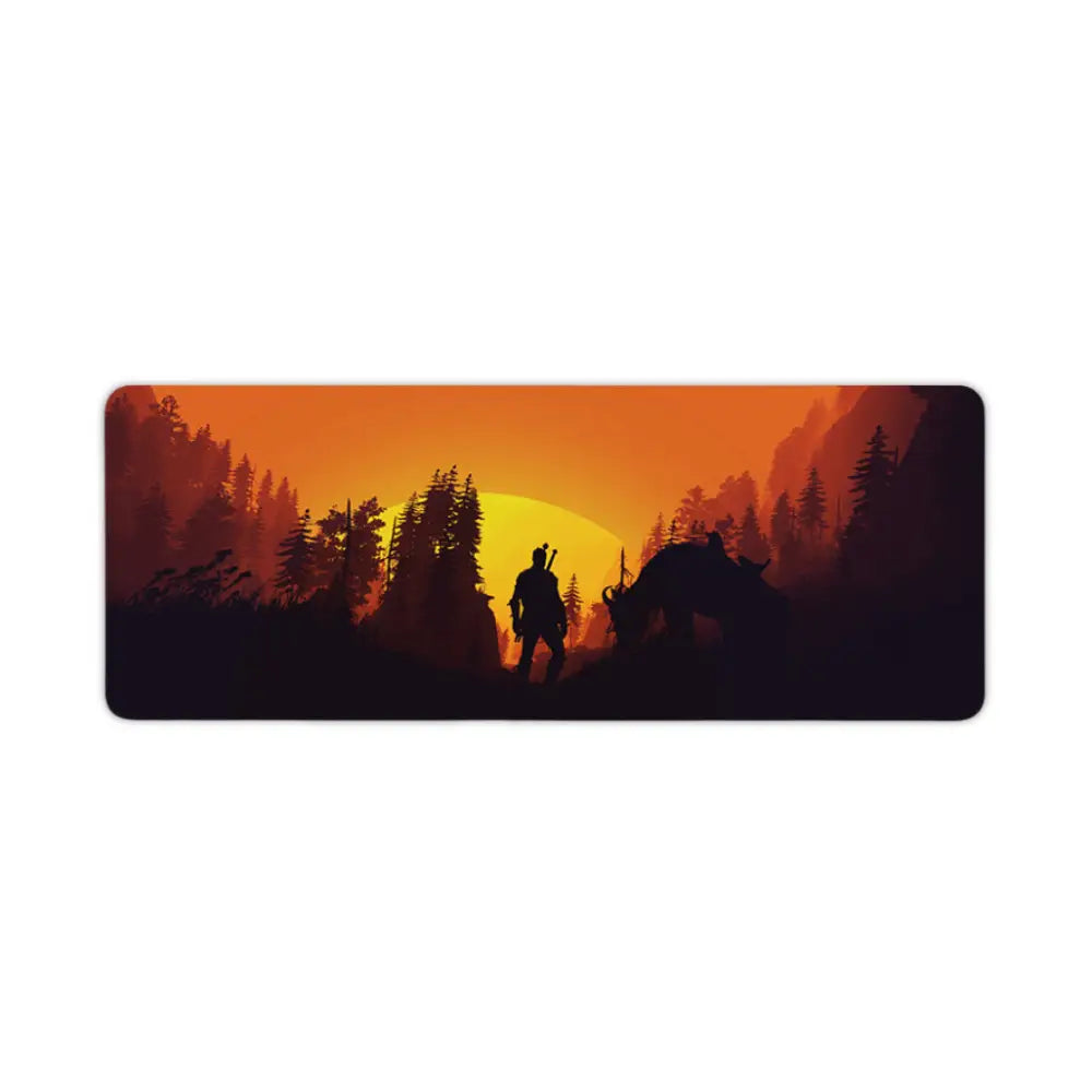 tapis de souris xxl Geralt coucher de soleil