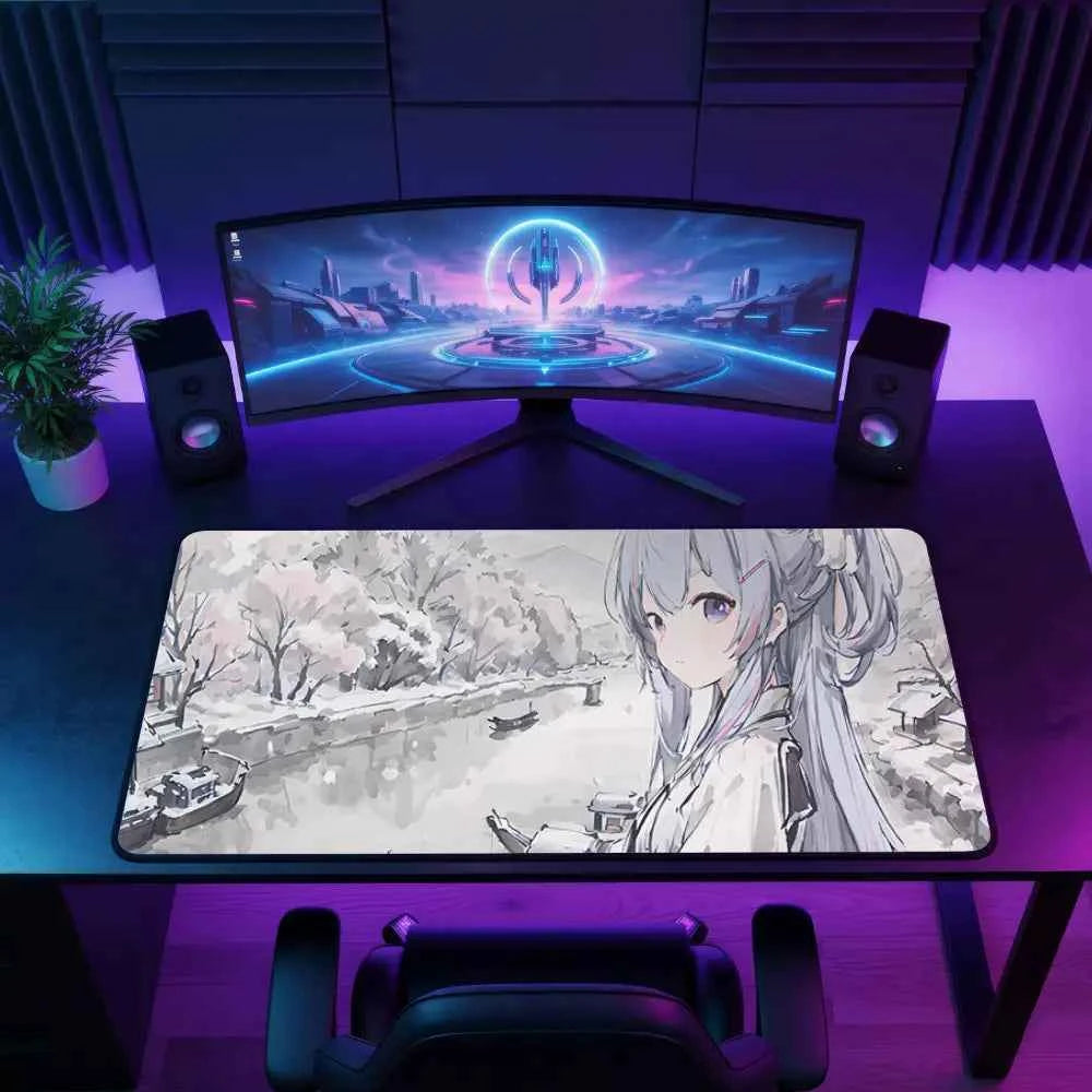 tapis de souris xxl blanc la fille de l eau