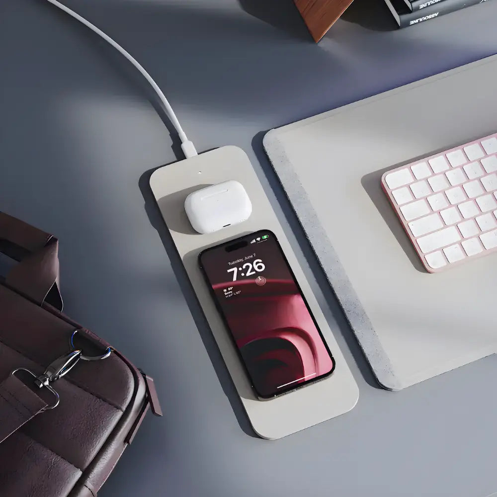 tapis de souris xxl blanc recharge sans fil