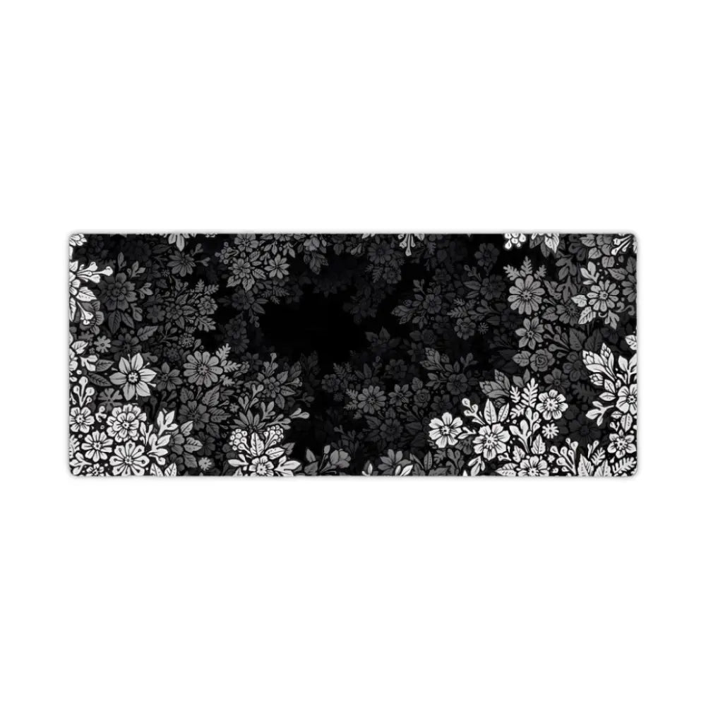 tapis de souris xxl fleurs noir