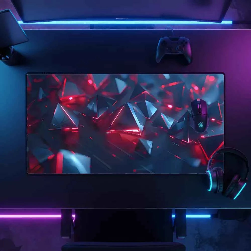 meilleur tapis de souris forme 3D triangle rouge et noir