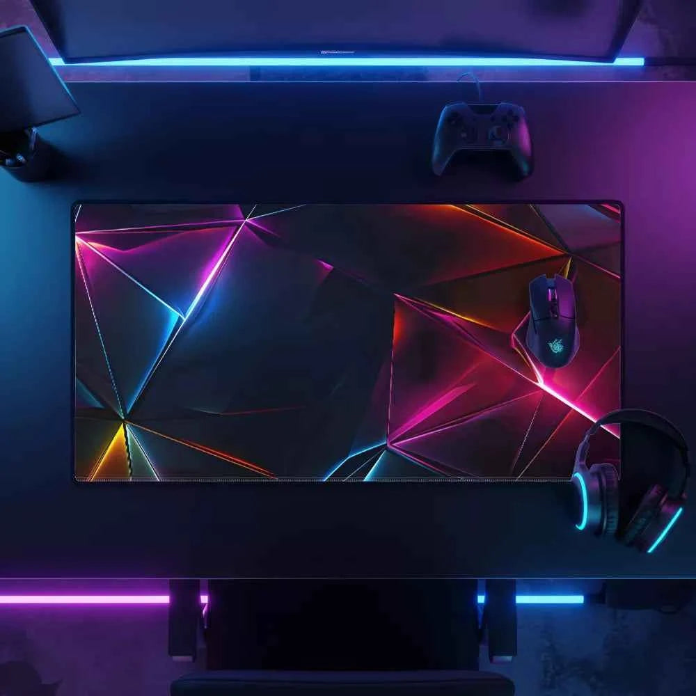 Tapis de souris 1200x600 - Formes 3D, Néon intense