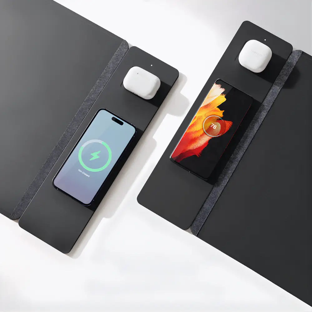 tapis de souris xxl noir recharge sans fil