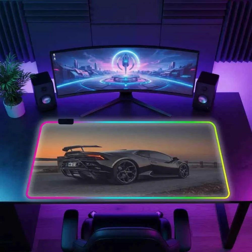 tapis de souris xxl rgb lamborghini