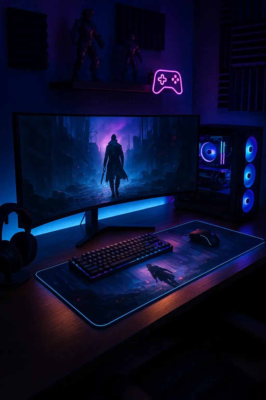 tapis de souris xxl setup banniere