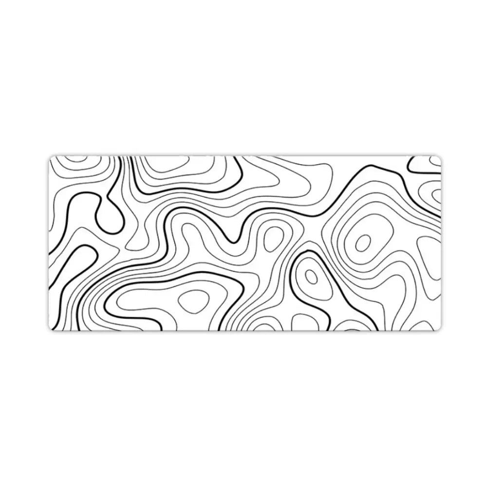 tapis de souris xxl topographique blanc
