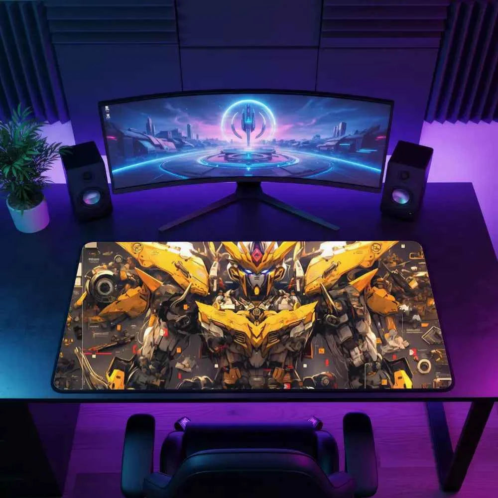 Tapis de souris XXL - Mecha Jaune gaming
