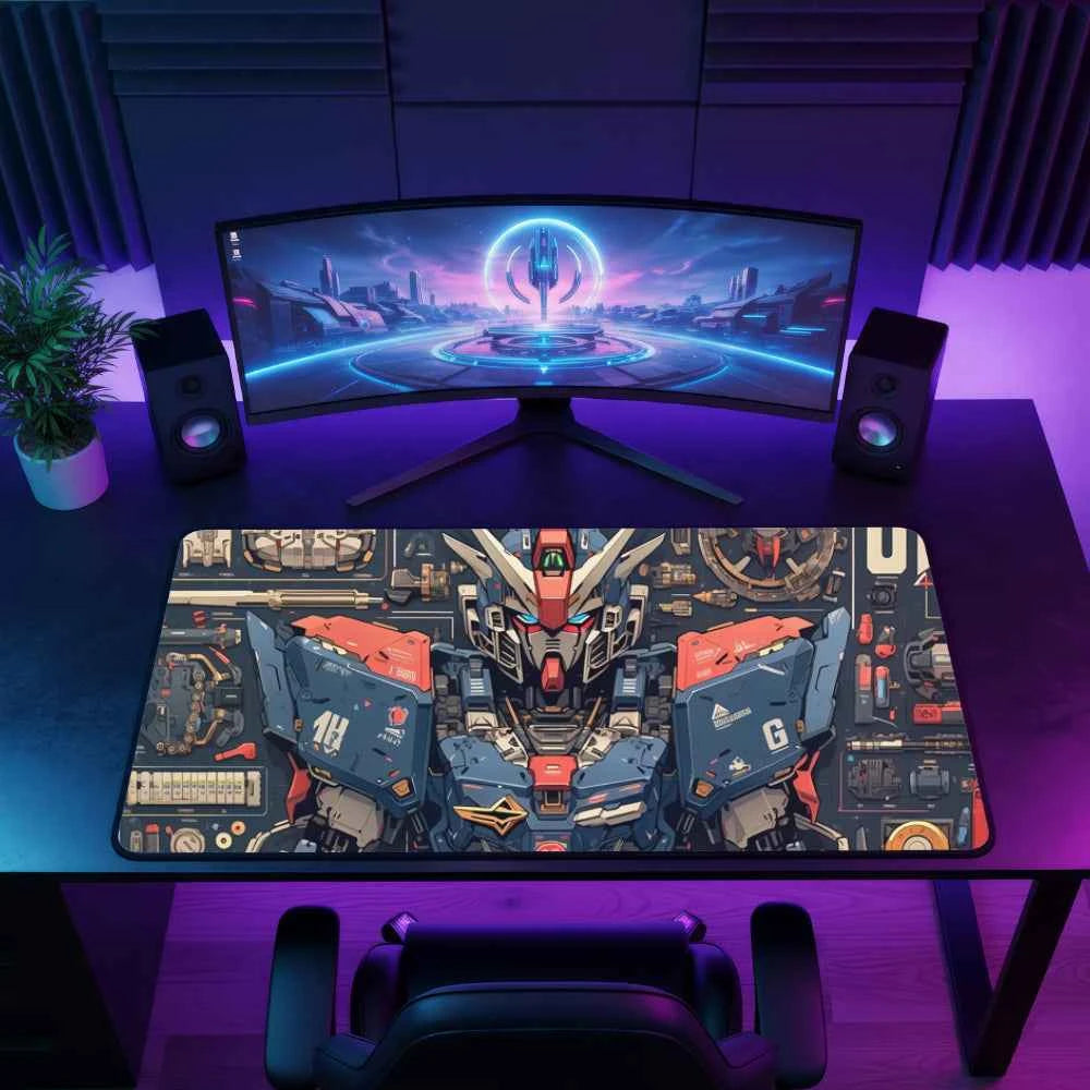 Tapis de souris XXL - Mecha Bleu