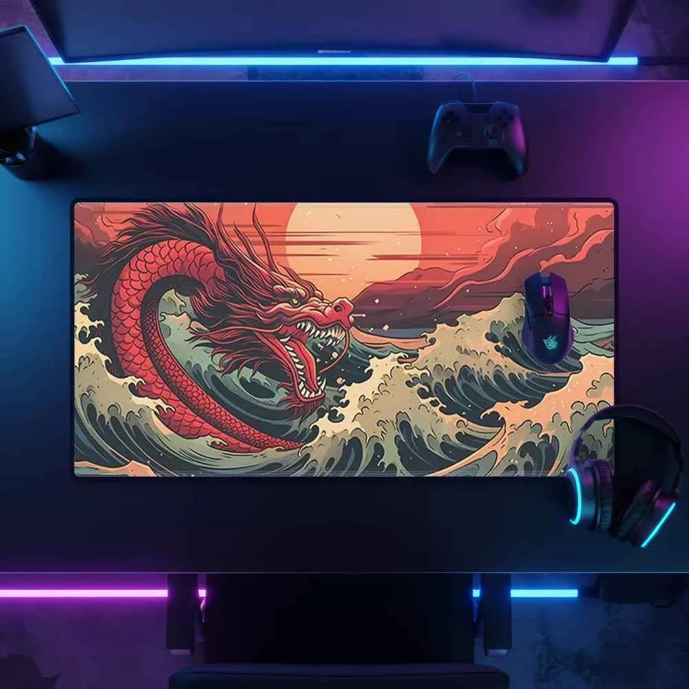 tapis de souris xxxl Dragon rouge