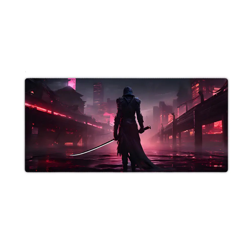 tapis de souris xxxl samourai de dos sombre