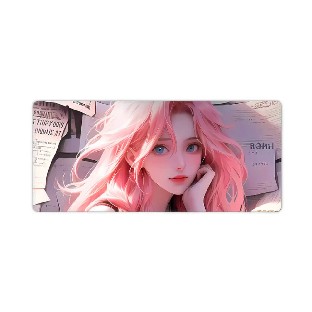 top tapis de souris fille cheveux rose